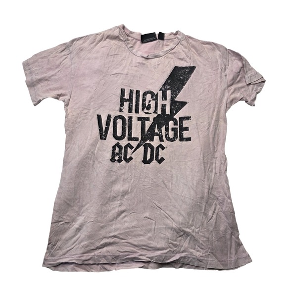 AC/DC Tops - AC DC High Voltage Shirt Womens Small Distressed Band Music Graphic Tee